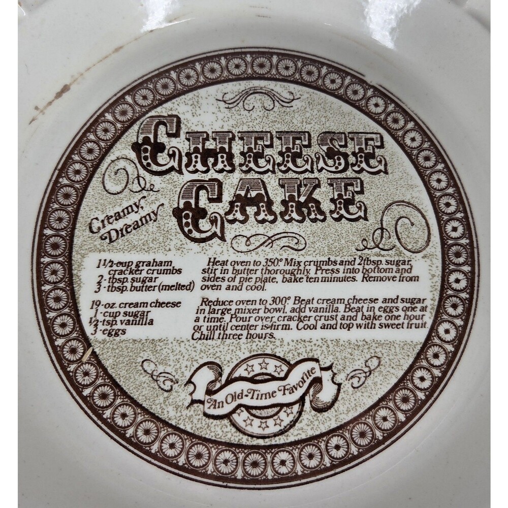 Vtg 1983 Royal China Jeannette 11" Cheese Cake Recipe Pie Plate/Baking Dish USA - Picture 5 of 12